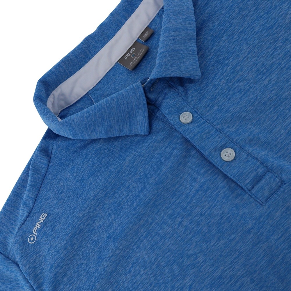 Ping‎ Sensorcool Mens XL Blue Heathered Short Sleeve Golf Polo Shirt